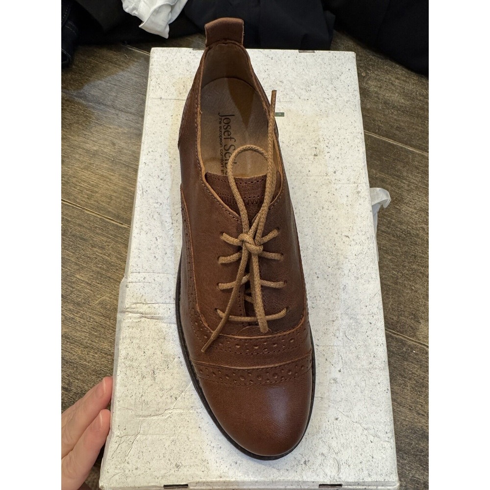 Josef‎ Seibel Sienna 85 - Size 37 7-7.5 US Brown Oxford Cap Toe Lace Up - Picture 3 of 6
